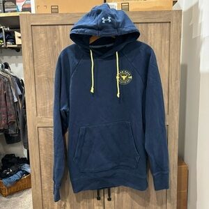 Under Armour Medium Project Rock Heavyweight Terry Hoodie Navy Blue